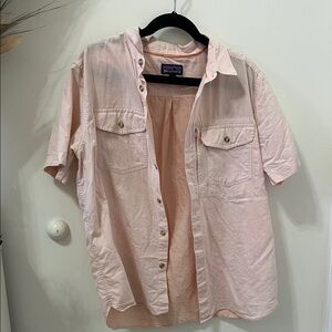 Patagonia Men's Light Pink Casual Button Down Shirt